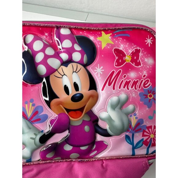 Disney Minnie Mouse Pink Lunch Bag With Bow Hair Clips Set For Kids - Picture 6 of 8